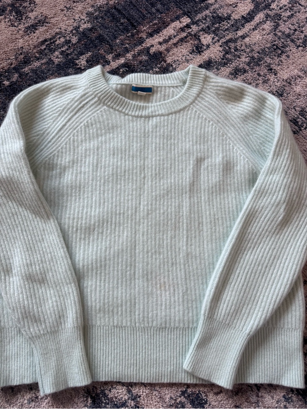 J. Crew Light Mint Ribbed Crewneck Sweater